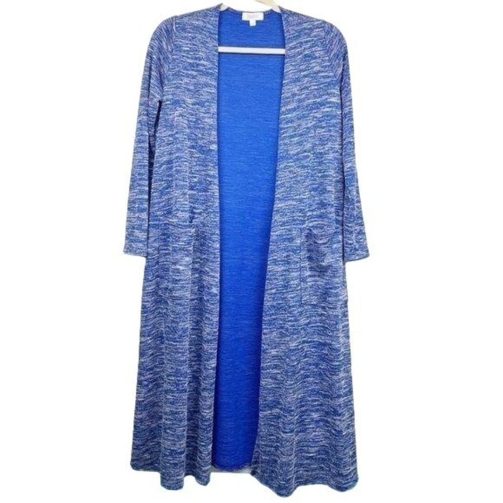 LuLaRoe Sarah Duster Long Cardigan Small  Blue
